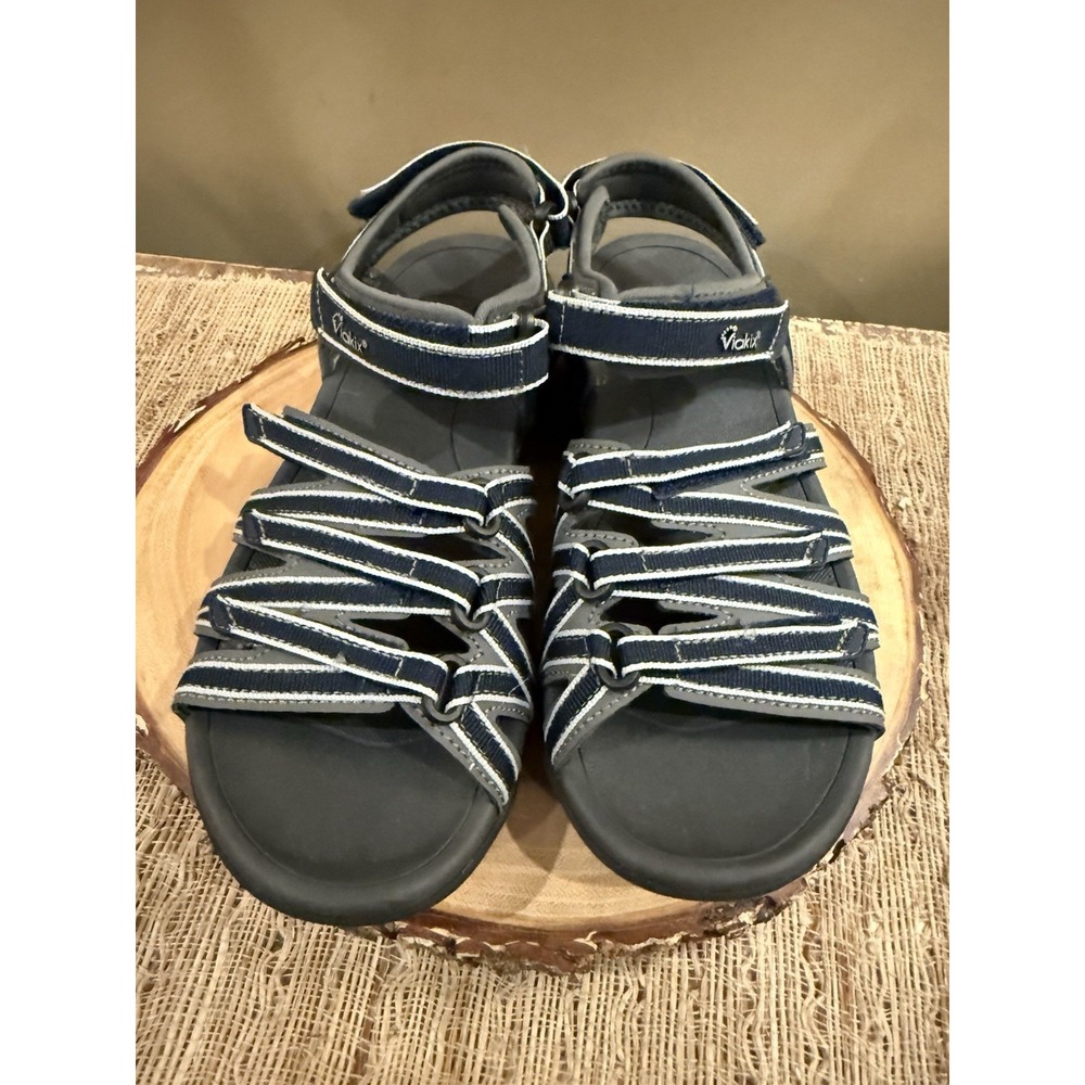 Viakix Acadia Sandals Women's Sz-8 Carbon Comfort Adjustable Strap Hiking New - Picture 2 of 13